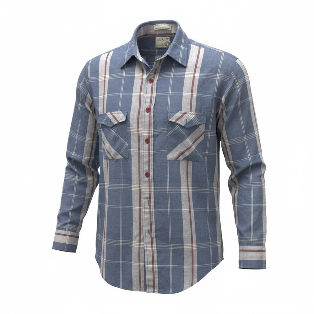 Vintage 80s Levi's Blue and White Plaid Button front Shirt.